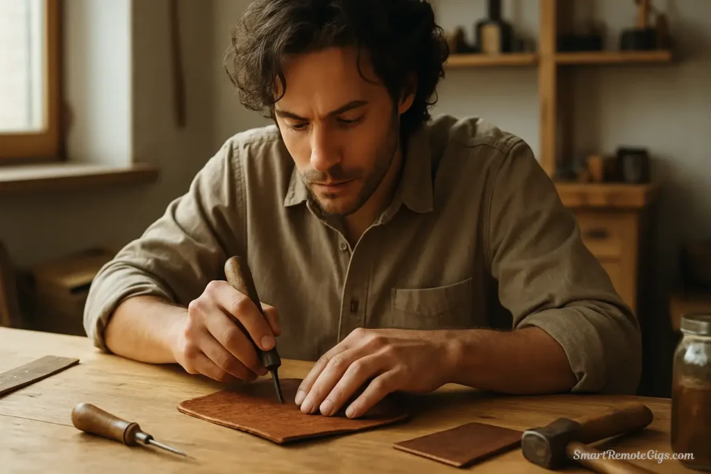 A person deeply engaged in a skilled, high-quality leisure activity in solitude, representing a core principle of the book "Digital Minimalism".