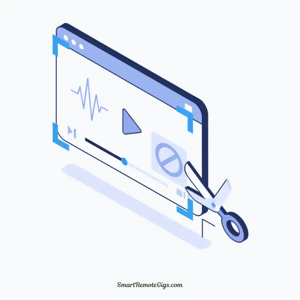 An illustration for step 2 of removing watermarks: using a crop tool to strategically cut out the corner of a video containing a watermark.