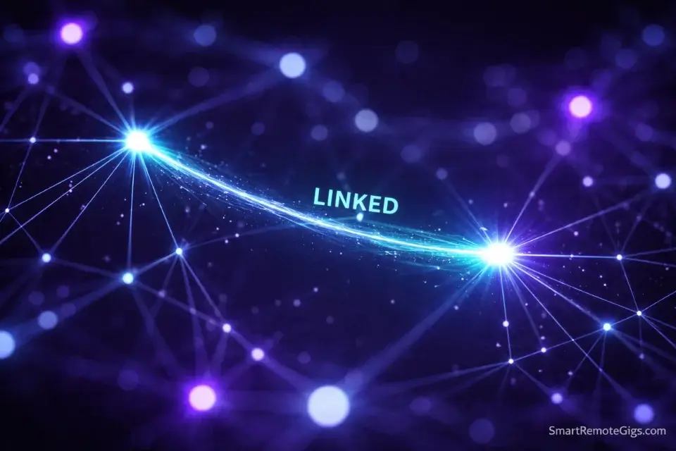 Visual representation of bidirectional linking connecting two notes in a knowledge graph.