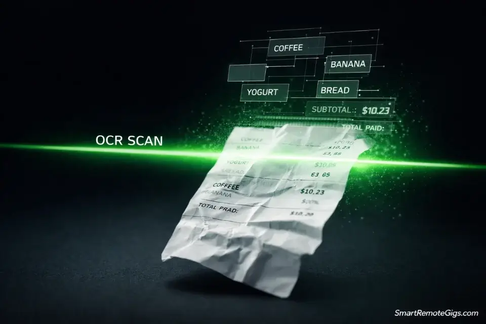 Visual metaphor for Evernote's OCR technology digitizing physical text.