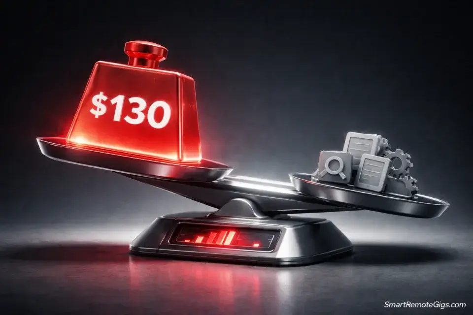 A visual scale showing the high price of Evernote outweighing its features.