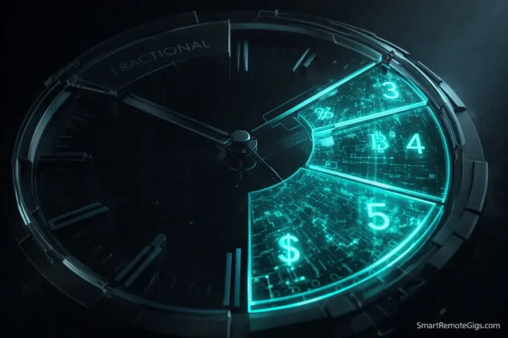 A conceptual clock representing high-value fractional remote work hours.