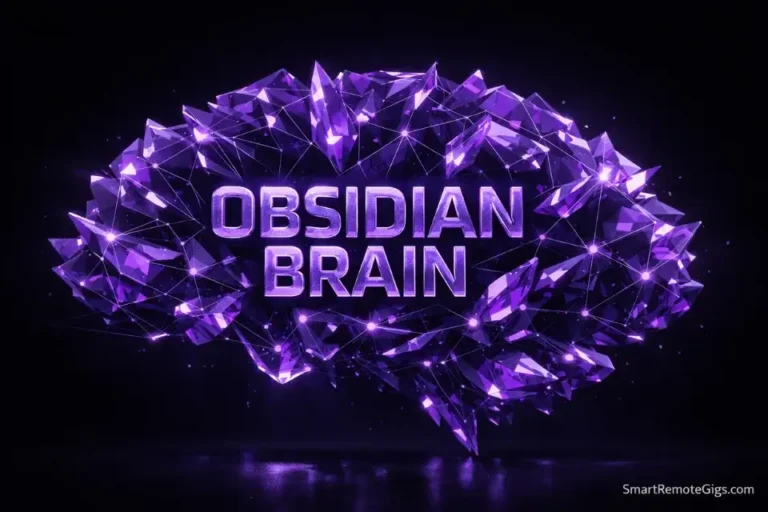 A futuristic crystal brain representing an Obsidian Second Brain setup.