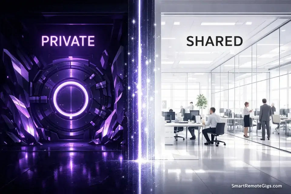 Visual comparison between a private local vault (Obsidian) and a shared team workspace (Notion).