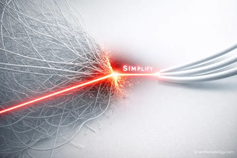 Visual metaphor for deleting unnecessary tags and keeping only the essentials.