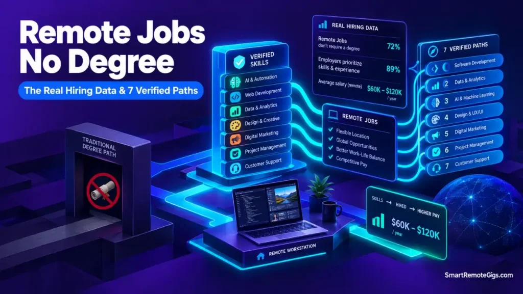 7 Remote Jobs No Degree Required 2026: The Real Hiring Data