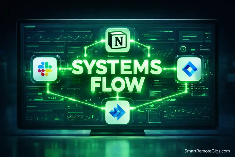 3D visualization of remote collaboration tools and project management systems for remote work.