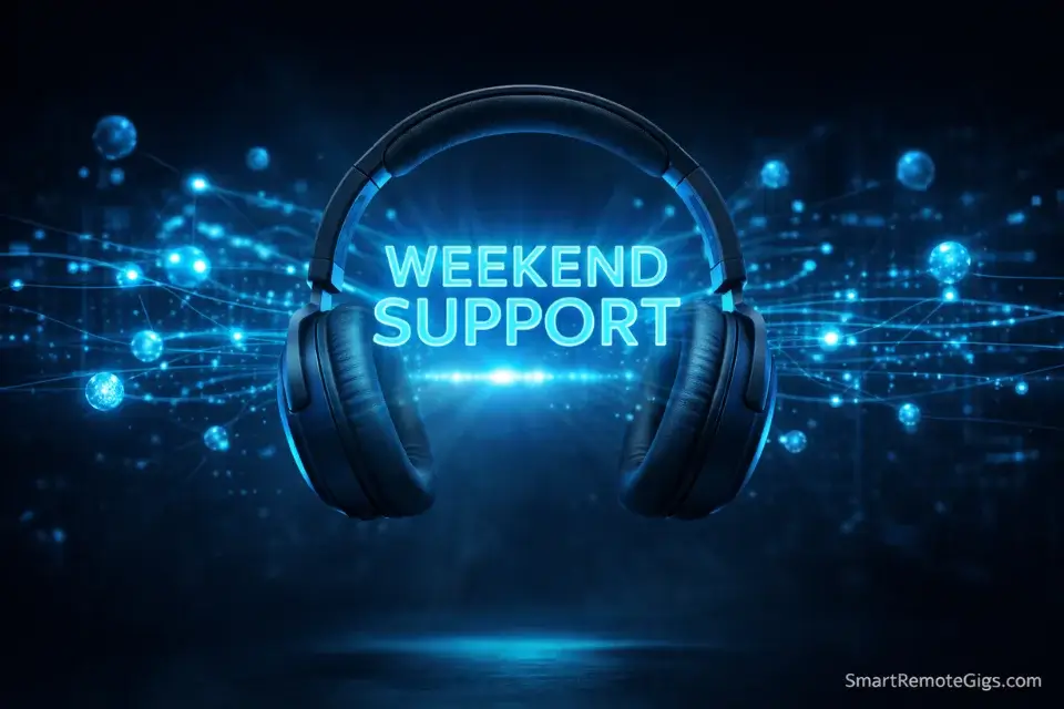 A 3D holographic visualization of weekend remote technical support and communication.