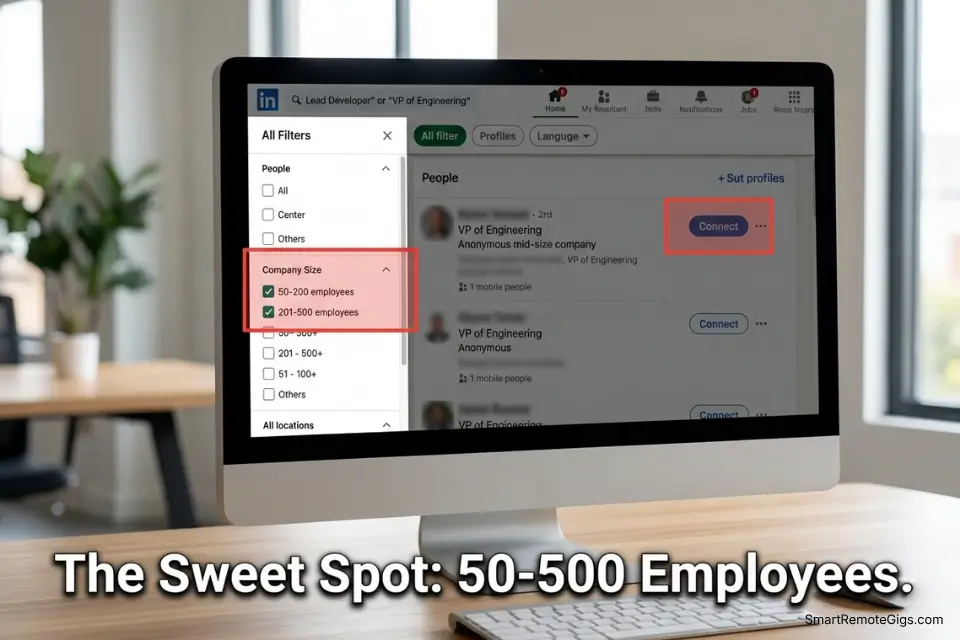 Searching LinkedIn for Lead Developers to bypass HR and land remote technical writing jobs directly.