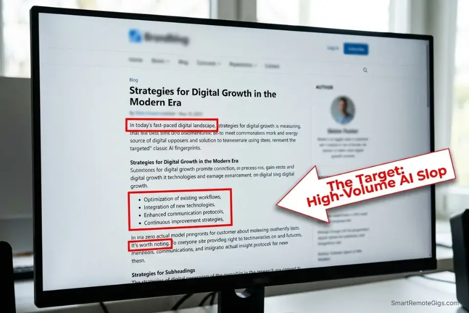 Identifying AI-generated content and fingerprints to pitch humanization and editing retainers to marketing agencies.