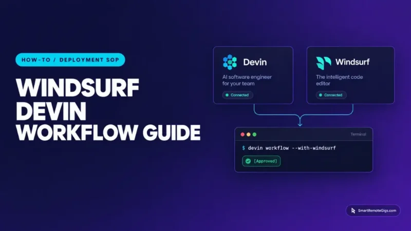 Windsurf Devin Desktop workflow guide demonstrating multi-file code scaffolding, terminal execution safety gates, and Git rollback hygiene.